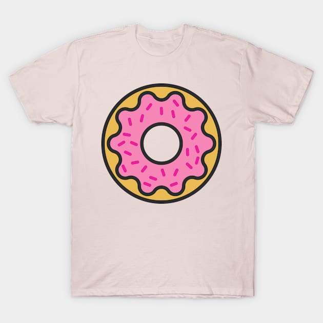 Pink Donut with Sprinkles T-Shirt by InkyArt